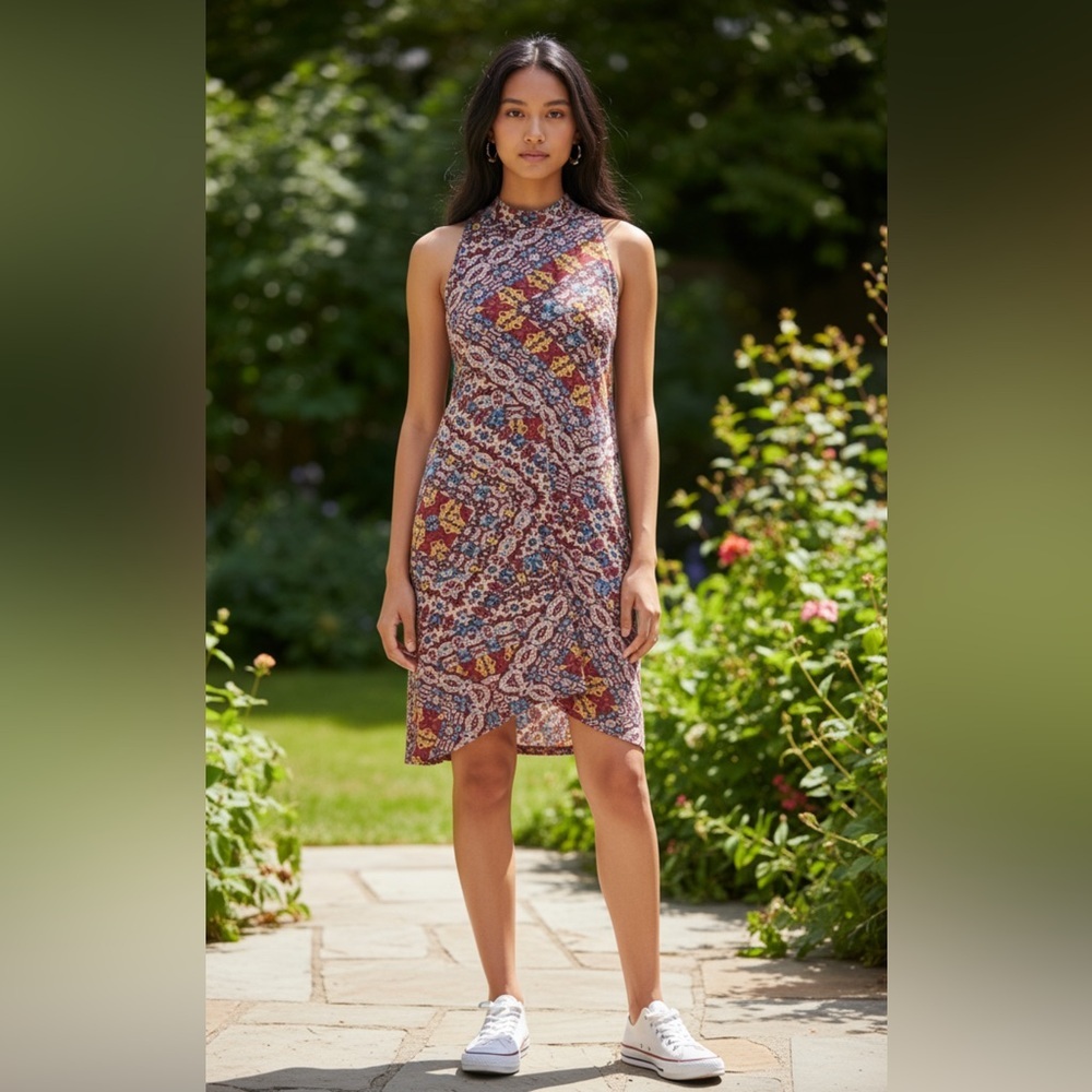 ANTHROPOLOGIE LILT SWING DRESS BY MAEVE RED FLORAL large